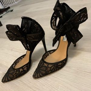 INC International Concepts Black Lace Bow Pumps.